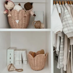 Rattan Lily Basket Set (Seashell Pink)