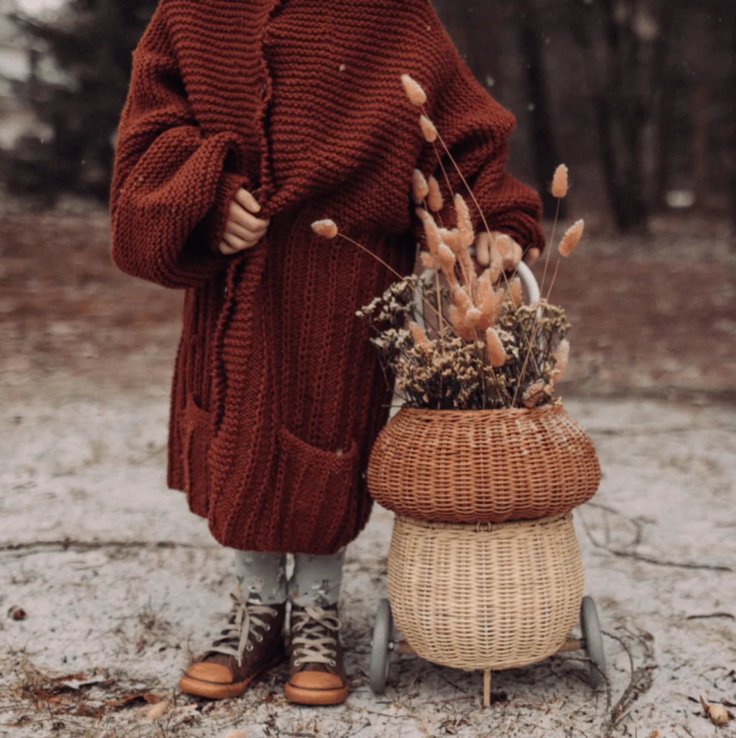 Rattan Mushroom Luggy (Natural) by Olli Ella