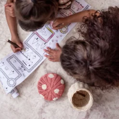 Rattan Toadstool Porcini Basket (Pink Musk)