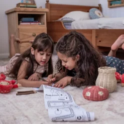 Rattan Toadstool Porcini Basket (Pink Musk)