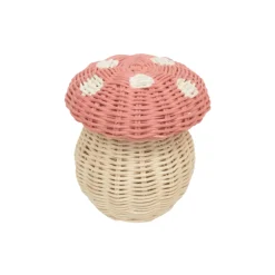Rattan Toadstool Porcini Basket (Pink Musk)