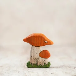 Red Cap Bolete Mushrooms | Wooden Toy Figurine