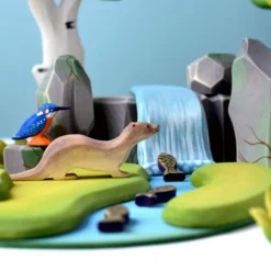 River Plate, Waterfall and Mossy Rocks Set | Wooden Toy