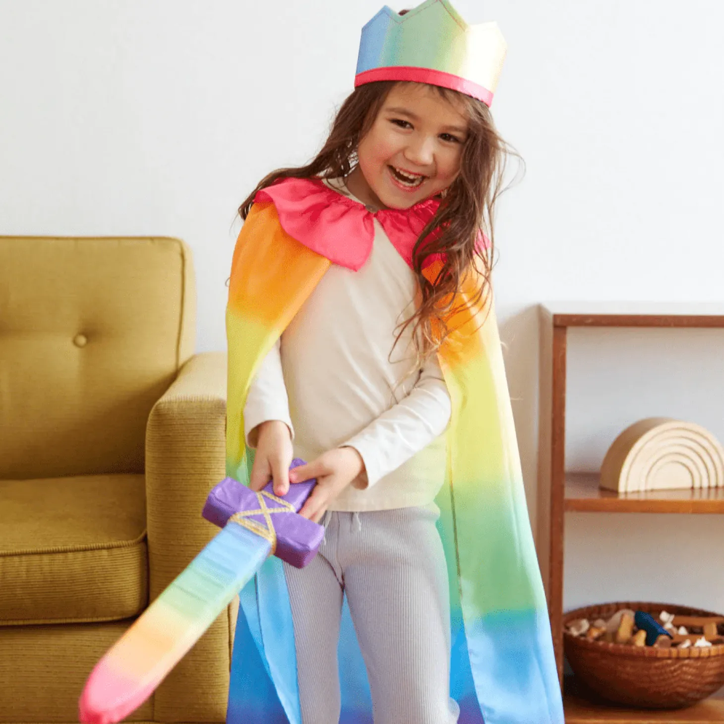 Silk Covered Toy Sword (Rainbow)