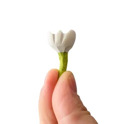 Small Wooden Flower for Fairies (White)
