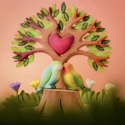 Tree Stump and Lovebirds Set | Wooden Toy