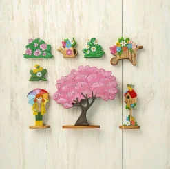 Wheelbarrow with Spring Flowers | Wooden Toy Figurine