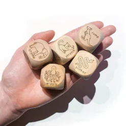 Wooden Animal Movement Dice (Set of 5)