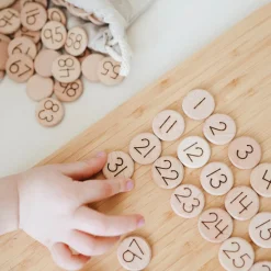 1-100 Wooden Counting Discs ( Mini)
