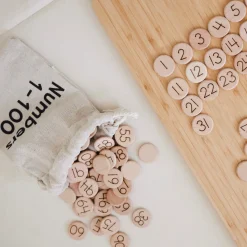 1-100 Wooden Counting Discs ( Mini)