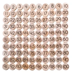1-100 Wooden Counting Discs ( Mini)