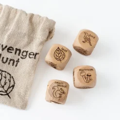 Wooden Forest Scavenger Hunt Dice (Set of 4)