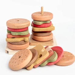 Wooden Hamburger Stacking Toy