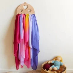 Wooden Heart Playsilk Display by Sarah's Silks