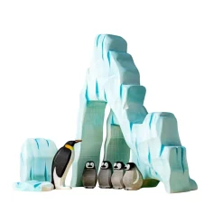 Wooden Icy Cliff and Penguin Set