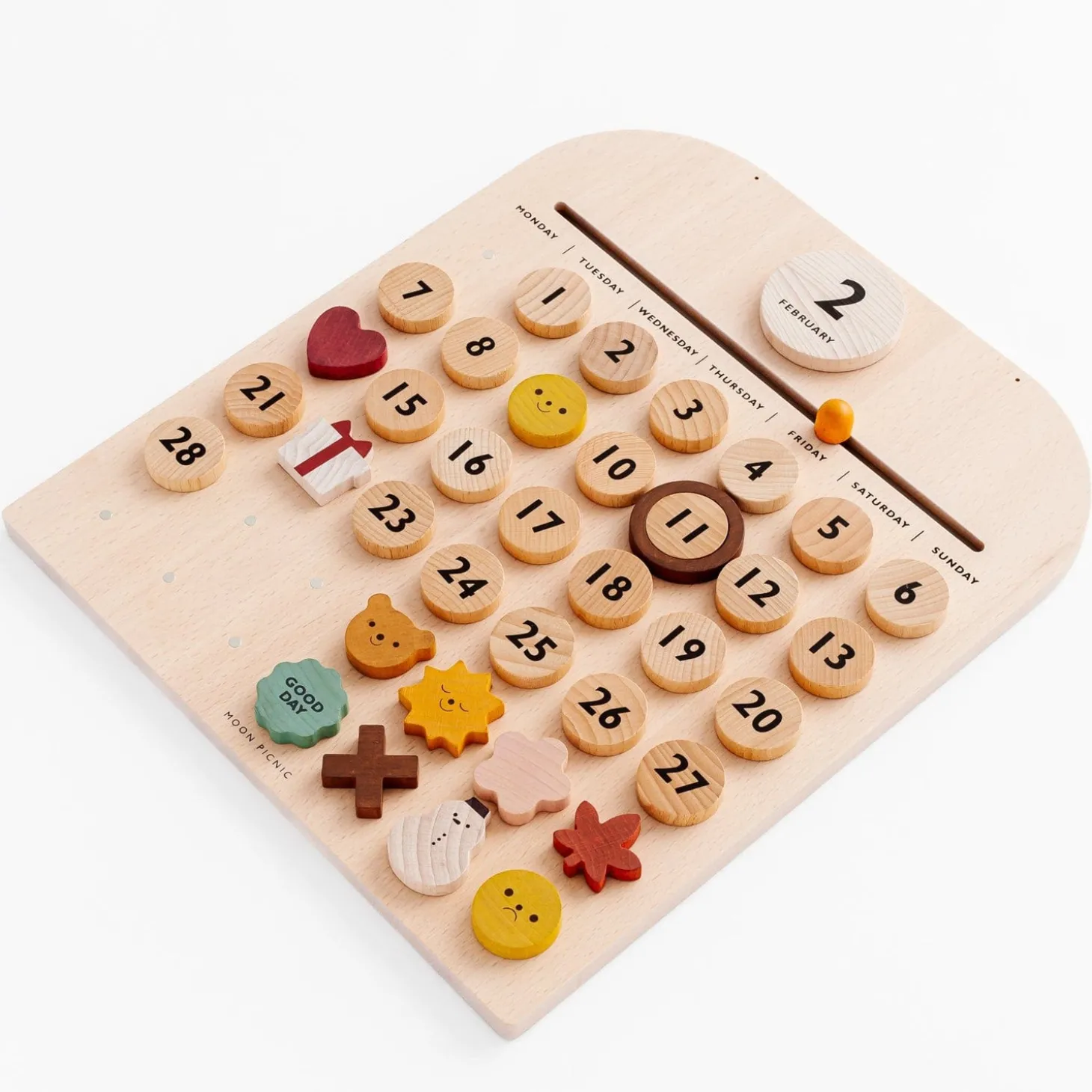 Wooden Magnetic Calendar I by Moon Picnic