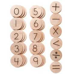 Wooden Math Manipulatives Discs (Set of 36)