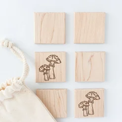 Wooden Nature-Themed Matching Memory Game (24 Tiles) - Handmade in Canada