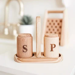 Wooden Pretend Play Salt & Pepper Shaker Set