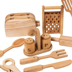 Wooden Pretend Play Salt & Pepper Shaker Set
