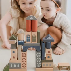 Wooden Printed Building Blocks (Set of 34) by Konges Sløjd