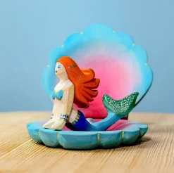 Wooden Shell and Mermaid Set